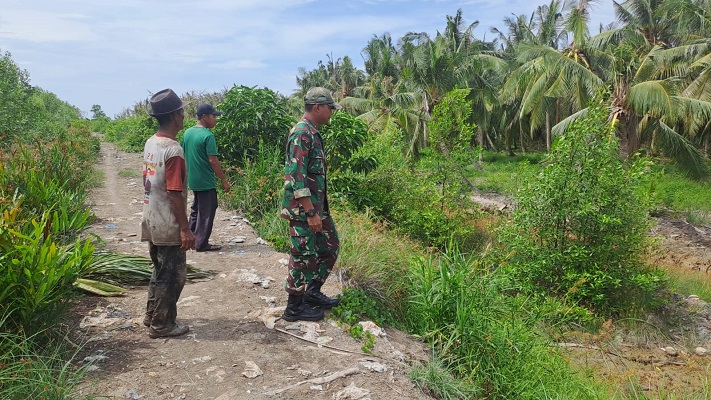 Jamin Keamanan Wilayah Perbatasan, Babinsa Koramil 06/KTM Laksanakan Patroli Tapal Batas di Desa Kuala Selat