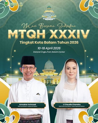 Semarak MTQH XXXIV Kota Batam 2026, Syakir Daulay Siap Meriahkan Malam Pembukaan